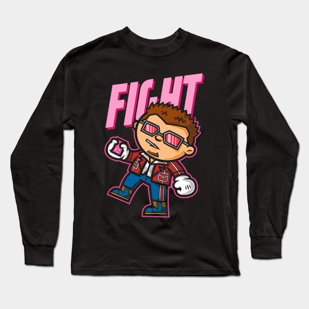 Pop Cartoons: Fght Long Sleeve T-Shirt by krisren28